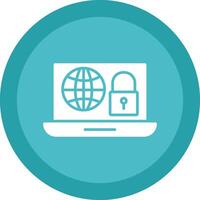 Internet Security Glyph Due Circle Icon Design vector