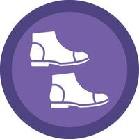 Boots Glyph Due Circle Icon Design vector