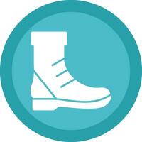 Boot Glyph Due Circle Icon Design vector