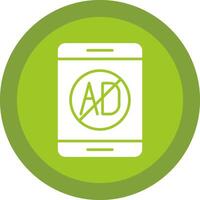 Ad Blocker Glyph Due Circle Icon Design vector