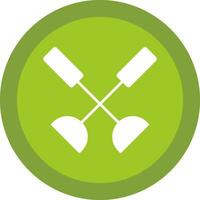Paddle Glyph Due Circle Icon Design vector