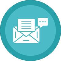 Envelope Glyph Due Circle Icon Design vector