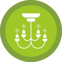 Chandelier Glyph Due Circle Icon Design vector
