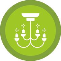 Chandelier Glyph Due Circle Icon Design vector