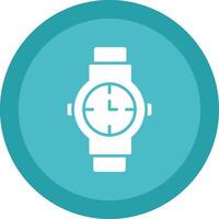 reloj glifo debido circulo icono diseño vector