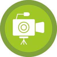 Camera Glyph Due Circle Icon Design vector