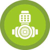 Head Light Glyph Due Circle Icon Design vector