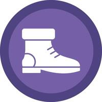 Boot Glyph Due Circle Icon Design vector