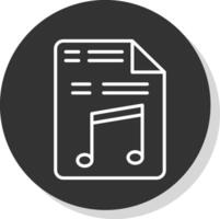 Music File Glyph Due Circle Icon Design vector