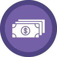 Dollar Glyph Due Circle Icon Design vector