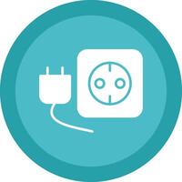 Plug And Socket Glyph Due Circle Icon Design vector