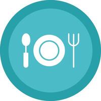 Plates Glyph Due Circle Icon Design vector