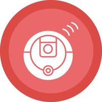 Robot Vacuum Cleaner Glyph Due Circle Icon Design vector