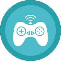 Controller Glyph Due Circle Icon Design vector