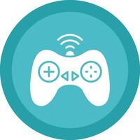 Controller Glyph Due Circle Icon Design vector