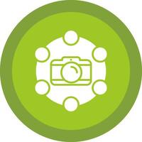 Camera Glyph Due Circle Icon Design vector