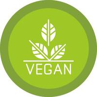 vegano glifo debido circulo icono diseño vector