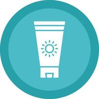Sunblock Cream Glyph Due Circle Icon Design vector