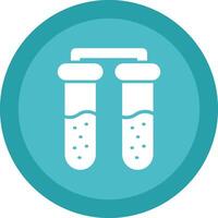 Test Tubes Glyph Due Circle Icon Design vector