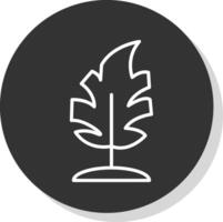 Monstera Leaf Glyph Due Circle Icon Design vector