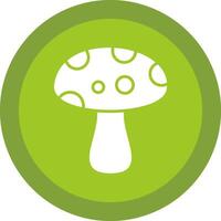 Mushroom Glyph Due Circle Icon Design vector