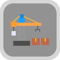 Crane Lifter Flat round corner Icon Design vector