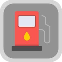 combustible estación plano redondo esquina icono diseño vector