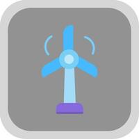 Wind Turbine Flat round corner Icon Design vector