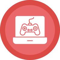 Laptop Glyph Due Circle Icon Design vector