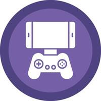 Mobile Game Glyph Due Circle Icon Design vector
