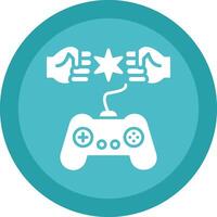 Fighting Glyph Due Circle Icon Design vector