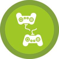 Player Versus Player Glyph Due Circle Icon Design vector