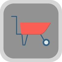 Wheelbarrow Flat round corner Icon Design vector