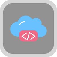 Cloud Coding Flat round corner Icon Design vector