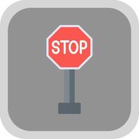 Stop Sign Flat round corner Icon Design vector