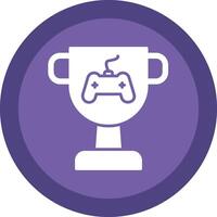 Trophy Glyph Due Circle Icon Design vector