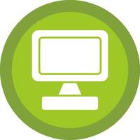 Monitor Screen Glyph Due Circle Icon Design vector