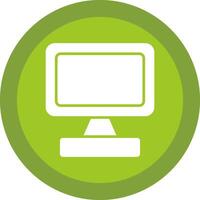 Monitor Screen Glyph Due Circle Icon Design vector