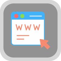 Web Page Flat round corner Icon Design vector