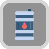 Oil Barrel Flat round corner Icon Design vector