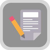 Content writing Flat round corner Icon Design vector