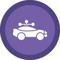 Smart Car Glyph Due Circle Icon Design vector