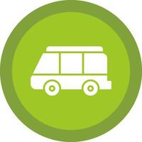 Minibus Glyph Due Circle Icon Design vector