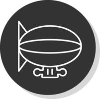 Zeppelin Glyph Due Circle Icon Design vector