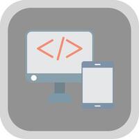 Adaptive web development Flat round corner Icon Design vector