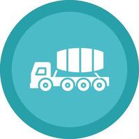 Cement Truck Glyph Due Circle Icon Design vector