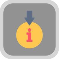 Information Download Flat round corner Icon Design vector