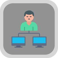 Server Client Flat round corner Icon Design vector