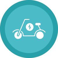 scooter glifo debido circulo icono diseño vector