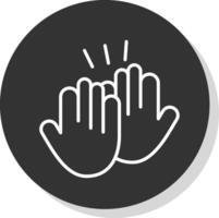 High Five Glyph Due Circle Icon Design vector